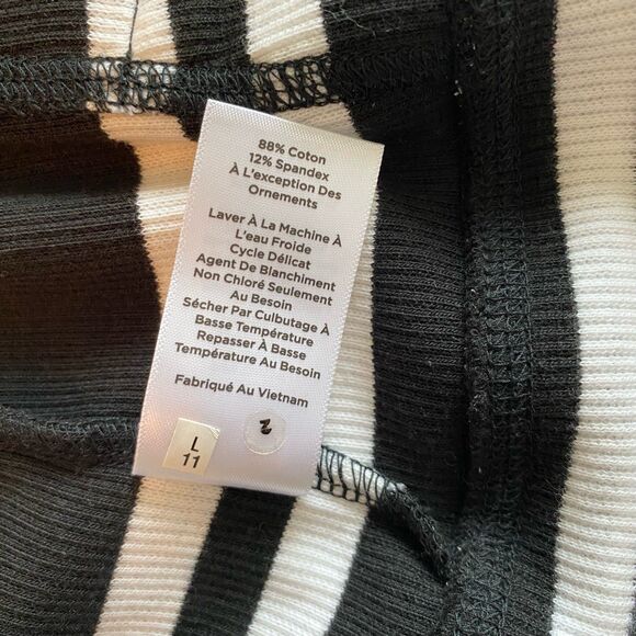 Talbots Jacket Women’s Size XL Petite Black White Stripe Full Zip Lightweight - Picture 6 of 11